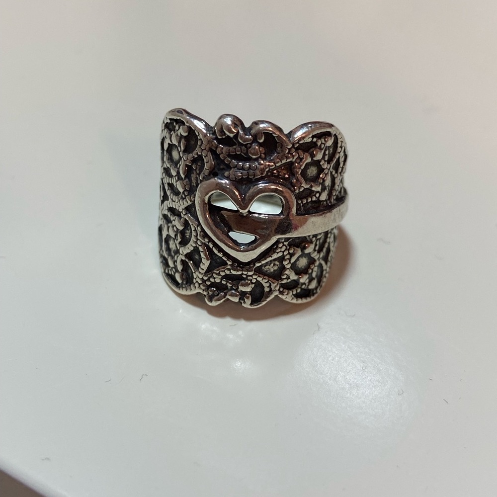 Or Paz sterling silver heart ring